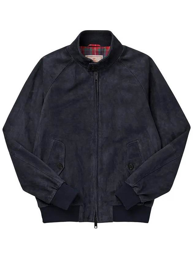 G9 Slim Fit Suede Jacket Navy - BARACUTA - BALAAN 2