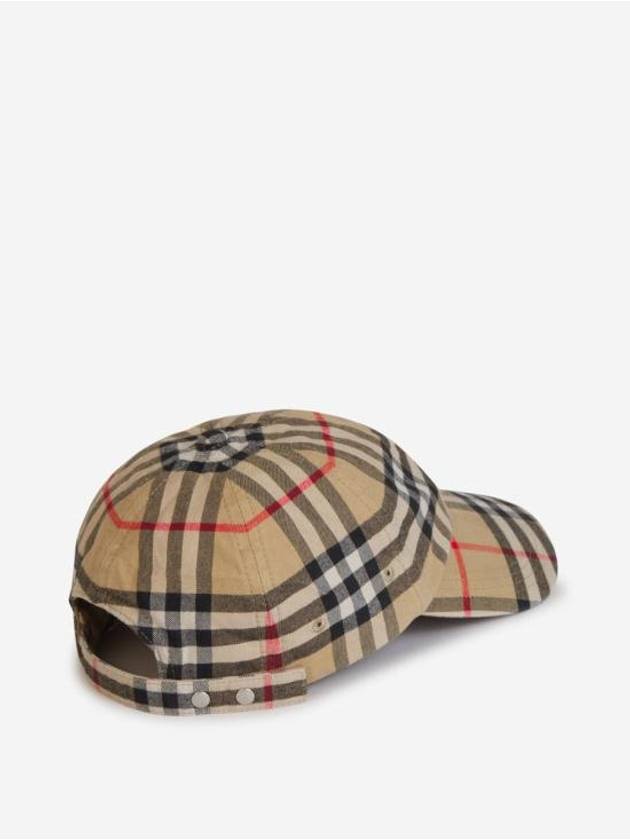 Check Cotton Ball Cap Beige - BURBERRY - BALAAN 4