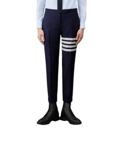 Men's Plain Weave 4 Bar Low Rise Skinny Straight Pants Navy - THOM BROWNE - BALAAN 2