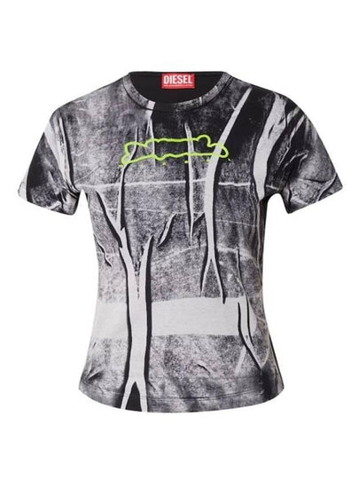 T Uncut Long N5 Short Sleeve T-Shirt Chris Effect Grey Black - DIESEL - BALAAN 2