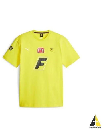 Ferrari Race Garage Crew Short Sleeve T Shirt Yellow 621122 04 - PUMA - BALAAN 1