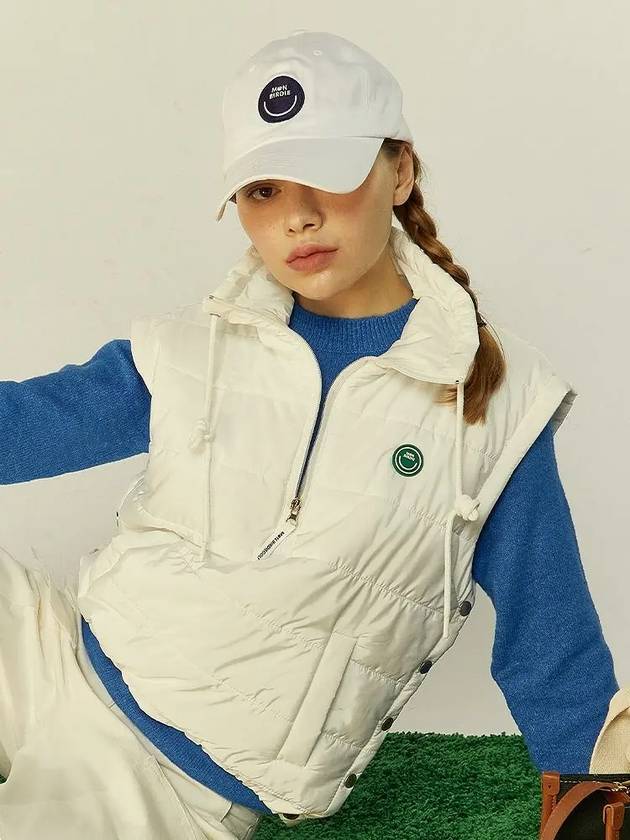 MONBIRDIE SMILE PADDING VEST MONBIRDIE SMILE PADDING ANORAK VEST WHITE - MONBIRDIE GOLF - BALAAN 4