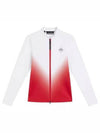 Halo Full Zip Mid Layer Zip Up Jacket White Red - J.LINDEBERG - BALAAN 2