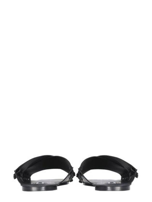 Leather Slide Sandals Black - JIL SANDER - BALAAN 5