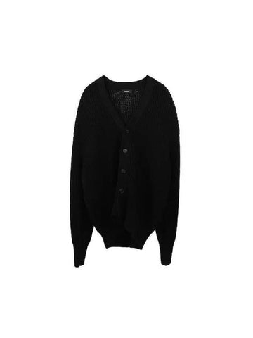 V neck cotton cardigan W4035R11 Black - WARDROBE.NYC - BALAAN 1