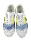 Metal Logo Painted Leather Low Top Sneakers White - PHILIPP PLEIN - BALAAN 3