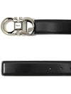 Double Gancini Reversible Leather Belt Black Auburn - SALVATORE FERRAGAMO - BALAAN 4