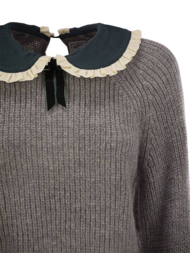 CALIA - Ribbed jumper with velvet collar and bow - MC 2 SAINT BARTH - BALAAN 4