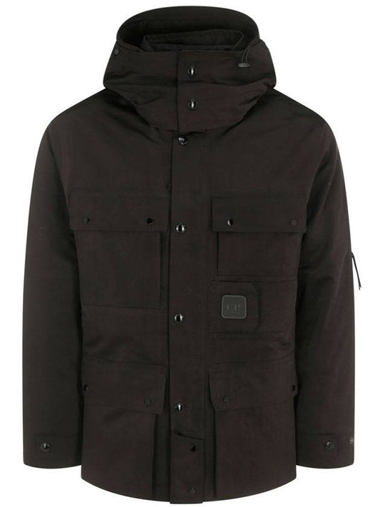 Metropolis Hooded Jacket Black - CP COMPANY - BALAAN.