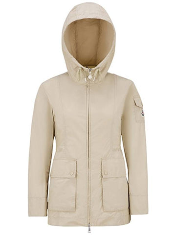 1A00133 549P3 20J LEANDRO logo patch hooded jacket beige women's jacket TJ - MONCLER - BALAAN 1