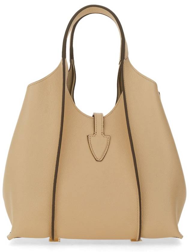 T Timeless Leather Shopping Mini Tote Bag Beige - TOD'S - BALAAN 5