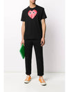 Play Men s Red Heart Logo Cotton T Shirt Black AZ T112 - COMME DES GARCONS - BALAAN 3