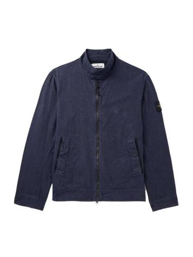 Tela Mock Neck Zip-up Jacket Navy - STONE ISLAND - BALAAN 2