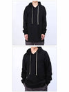 V-neck Long Fit Cotton Hoodie Black - RICK OWENS - BALAAN 3