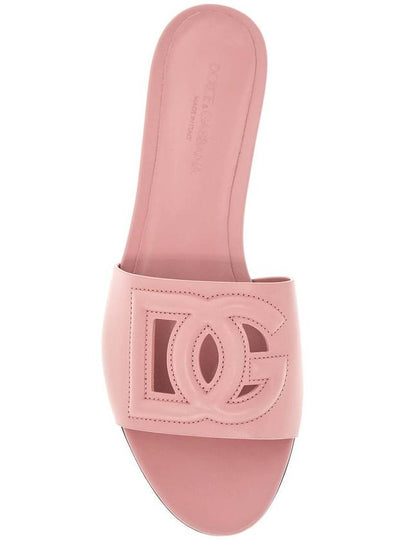 flat slipper in pink calfskin with embossed dg logo - DOLCE&GABBANA - BALAAN 2