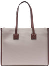 Freya Small Canvas Leather Tote Bag Natural Tan - BURBERRY - BALAAN 5