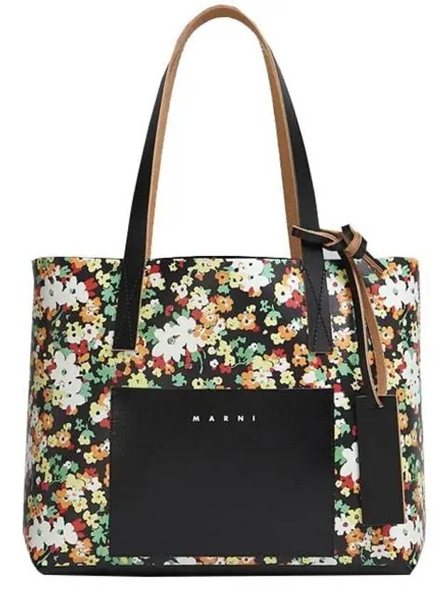 Logo Flower Tote Bag Black - MARNI - BALAAN 2