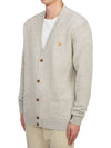 Baby Fox Patch V-neck Cardigan Light Grey - MAISON KITSUNE - BALAAN 3