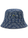 Lacoste Reversible Signature Monogram Jacquard Bucket Hat Blue - LACOSTE - BALAAN 1