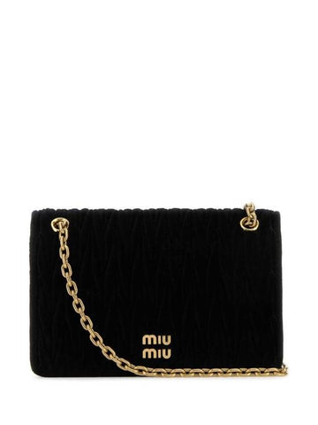 Matelasse Chain Velvet Cross Bag Black - MIU MIU - BALAAN 1