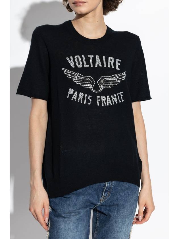 Zadig & Voltaire Sweater With Ida Logo, Women's, Black - ZADIG & VOLTAIRE - BALAAN 3