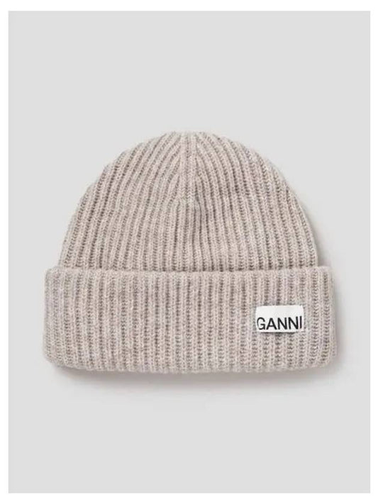 Structure Lip Beanie Beige Domestic Product - GANNI - BALAAN 1