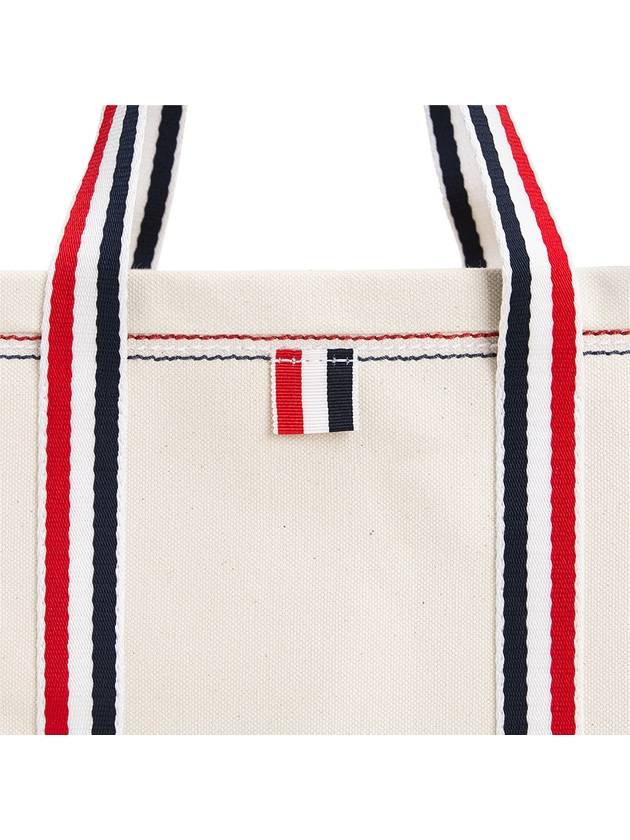 Double Face Cotton Small Tool Tote Bag Off White - THOM BROWNE - BALAAN 9