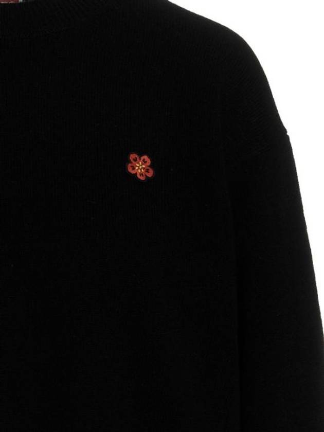 Paris Merino Wool Jumper Knit Top Black - KENZO - BALAAN 4