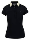 Women's Collar CARA Polo Short Sleeve T-Shirt Black - J.LINDEBERG - BALAAN 2