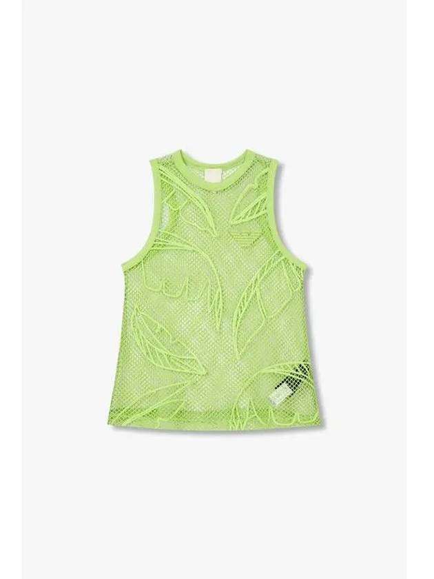 Women s Jungle Motif Mesh Tank Top Light Green - EMPORIO ARMANI - BALAAN 1