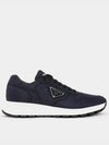 Triangle Logo Re-nylon Low Top Sneakers Blue - PRADA - BALAAN 4