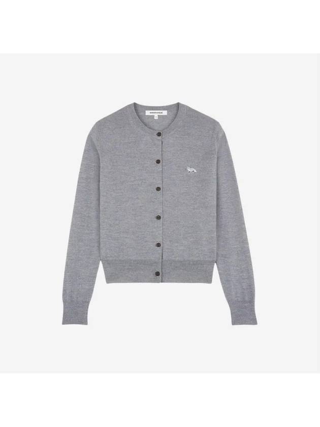 Baby Fox Patch Regular Cardigan Grey Melange - MAISON KITSUNE - BALAAN 4