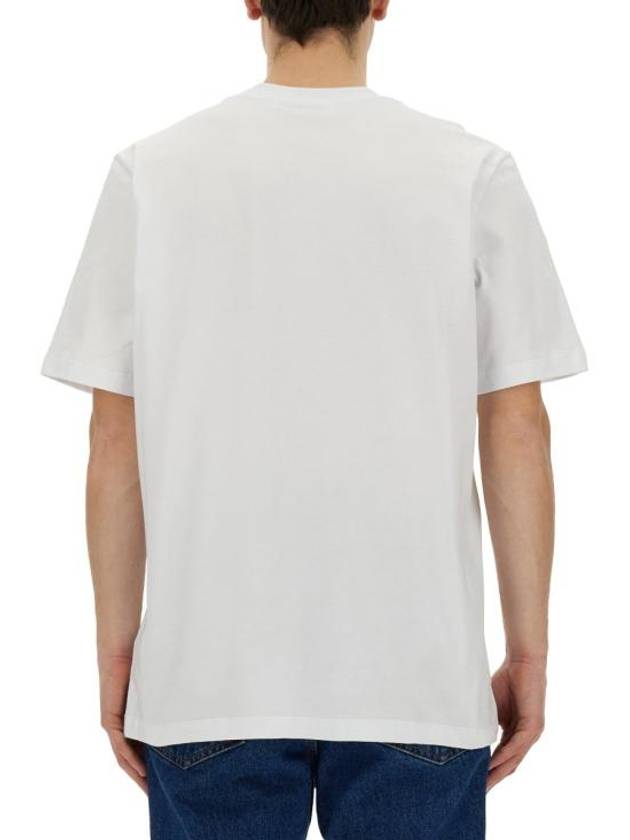 Micro Brushed Logo Print Short Sleeve T-Shirt White - MSGM - BALAAN 4