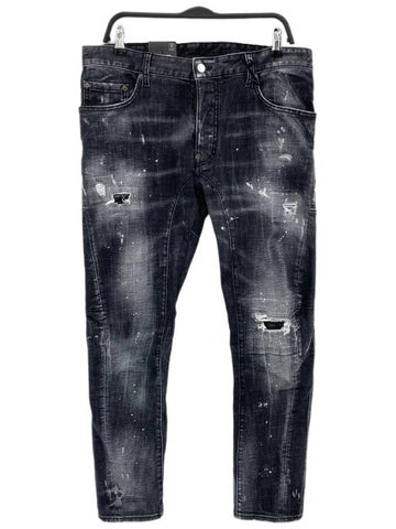 Black and blue tight biker jeans S71LB0971 - DSQUARED2 - BALAAN 1