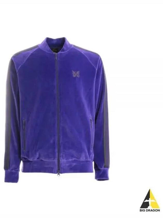 R C Track Jacket CPE Velor Smoke Blue NS251 - NEEDLES - BALAAN 2