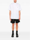 Triangle Logo Pocket Regular Fit Cotton Short Sleeve Shirt White - PRADA - BALAAN 5