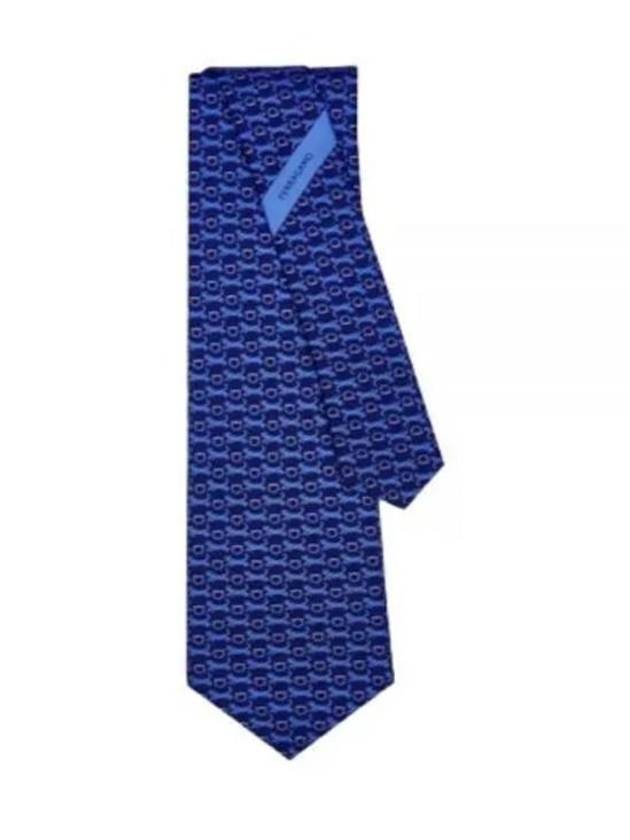 Tiger Print Silk Tie Navy - SALVATORE FERRAGAMO - BALAAN 2