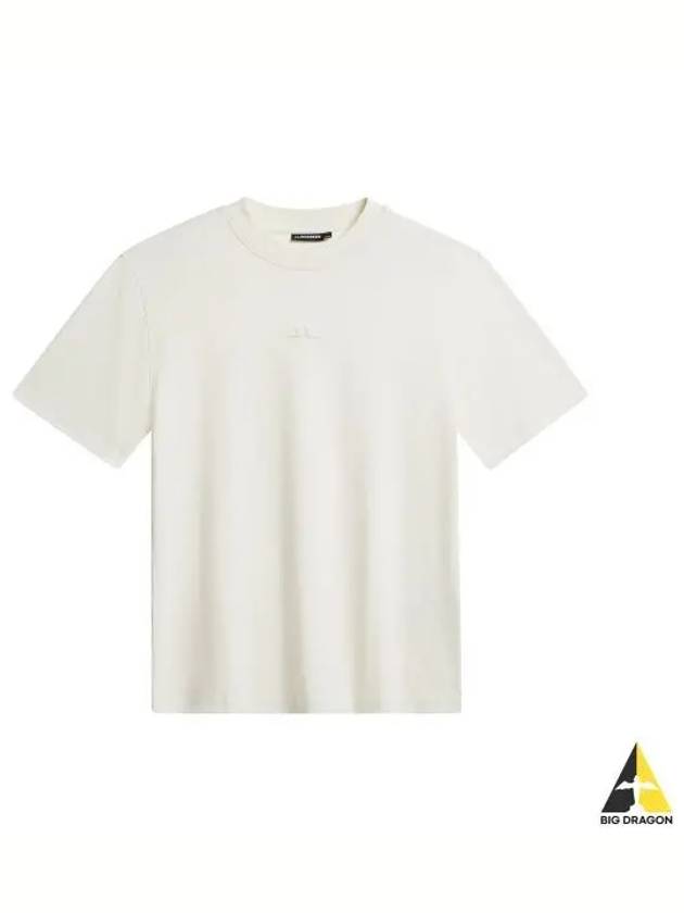 Adan Logo Mock Neck Short Sleeve T-Shirt Cloud White - J.LINDEBERG - BALAAN 2