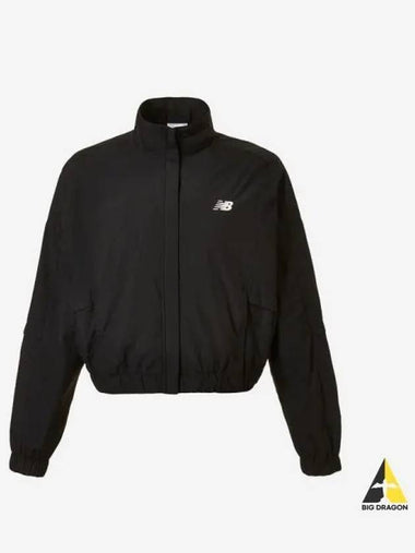 Women s Light Semi Cropped Woven Jacket 19 Black - NEW BALANCE - BALAAN 1