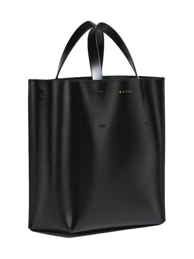 Museo Small Leather Tote Bag Black - MARNI - BALAAN 3