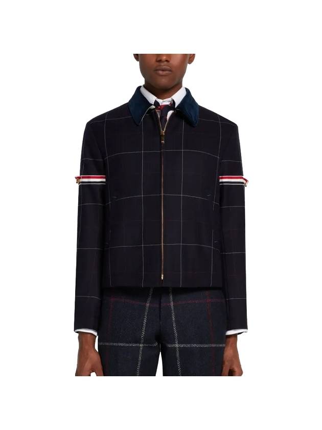 Men's Herringbone Wool Blazer Jacket Navy - THOM BROWNE - BALAAN 1