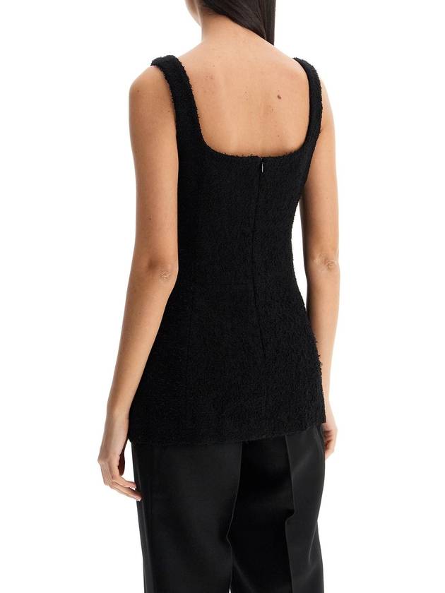 black boucle top without sleeves square neck - TOTEME - BALAAN 3