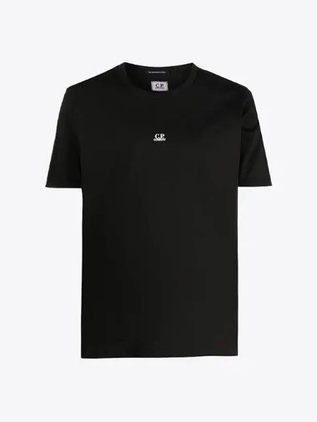 Logo Print Short Sleeve T-Shirt Black - CP COMPANY - BALAAN 2