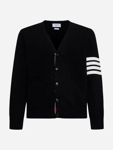 Milano Stitch 4-Bar Cardigan Black - THOM BROWNE - BALAAN 2