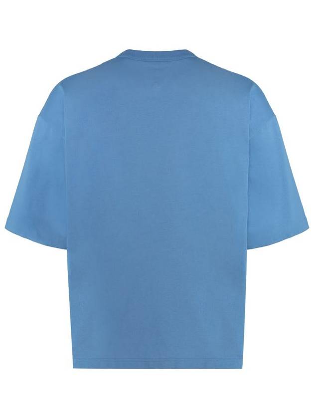 Cotton Jersey Short Sleeve T-Shirt Blue - BOTTEGA VENETA - BALAAN 3