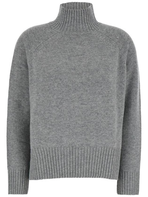 Grey High Neck Sweater In Wool And Cashmere Woman - ALLUDE - BALAAN 1