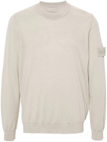 Compass Badge Knit Top Beige - STONE ISLAND - BALAAN 1