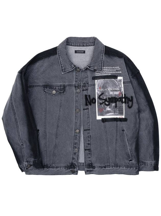 BBD No Sympathy Denim Jacket Dark Gray - BLACKBLOND - BALAAN 1