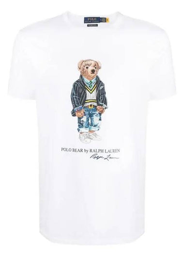 Bear Print Cotton Short Sleeves T-Shirt White - POLO RALPH LAUREN - BALAAN 2