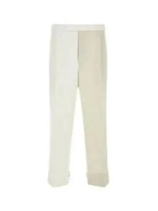 Men's Side Tab Straight Pants White - THOM BROWNE - BALAAN 2